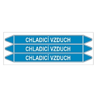 Značení potrubí, chladicí vzduch,3 ks, 355 × 37 mm